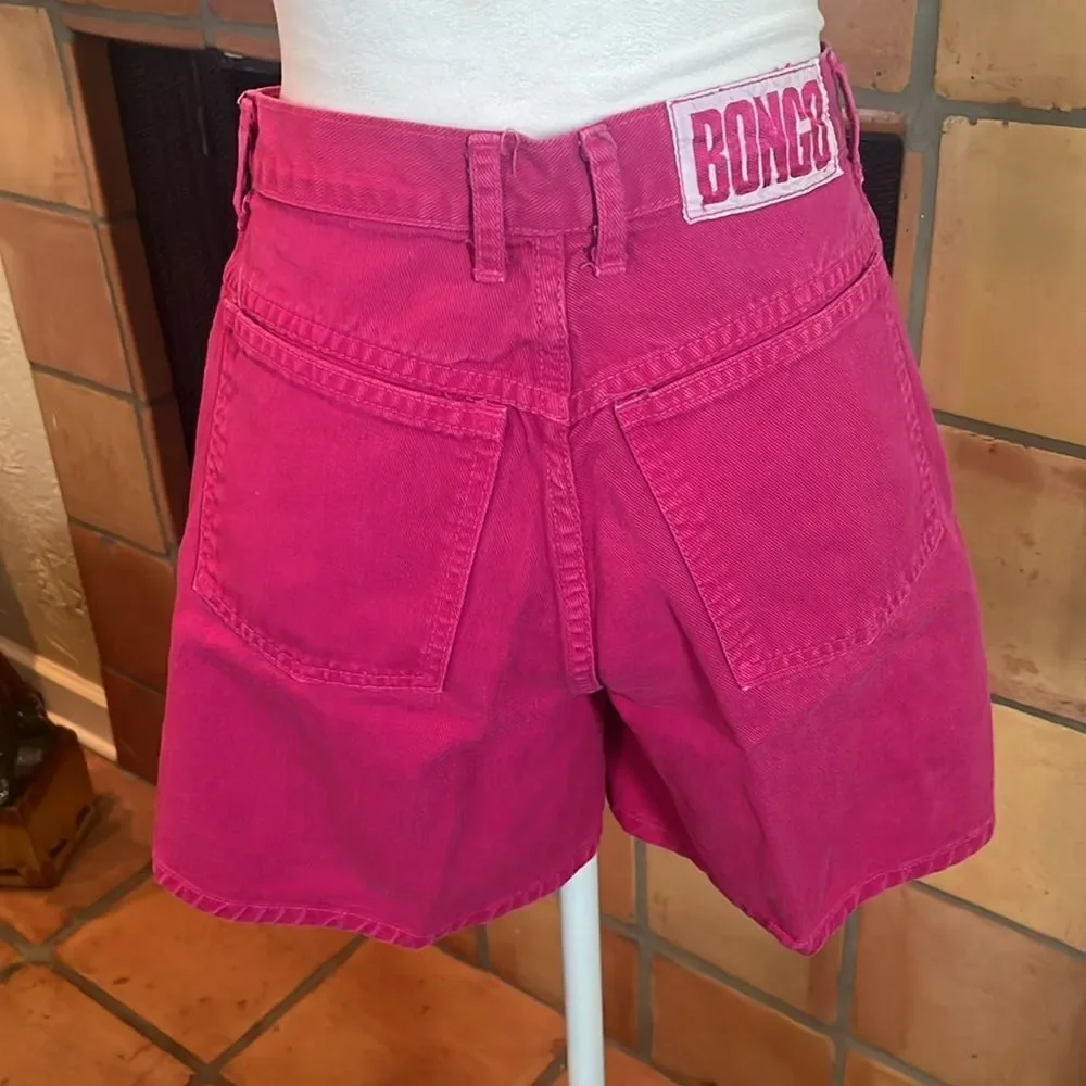 BONGO Vintage Hot Fuchsia Pink High Waisted Denim Shorts, size 25